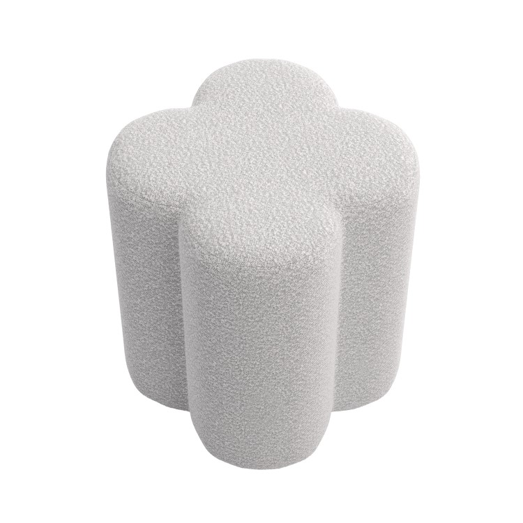 Cream Boucle Fabric Dressing Table Stool - Roma