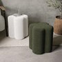 Off-White Boucle Fabric Dressing Table Stool - Roma