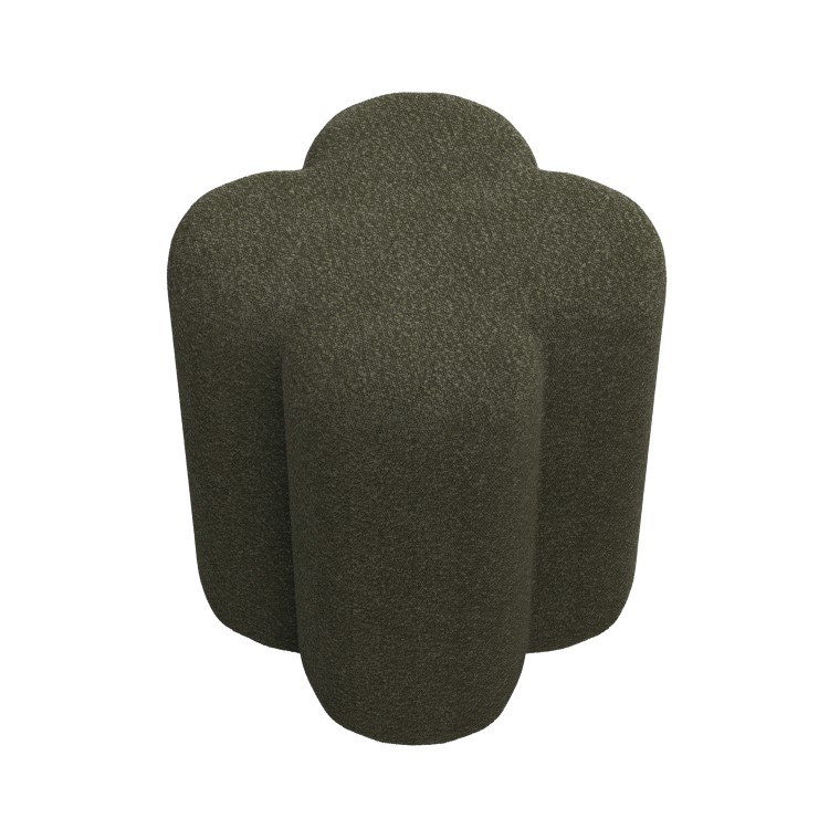 Green Boucle Fabric Dressing Table Stool - Roma