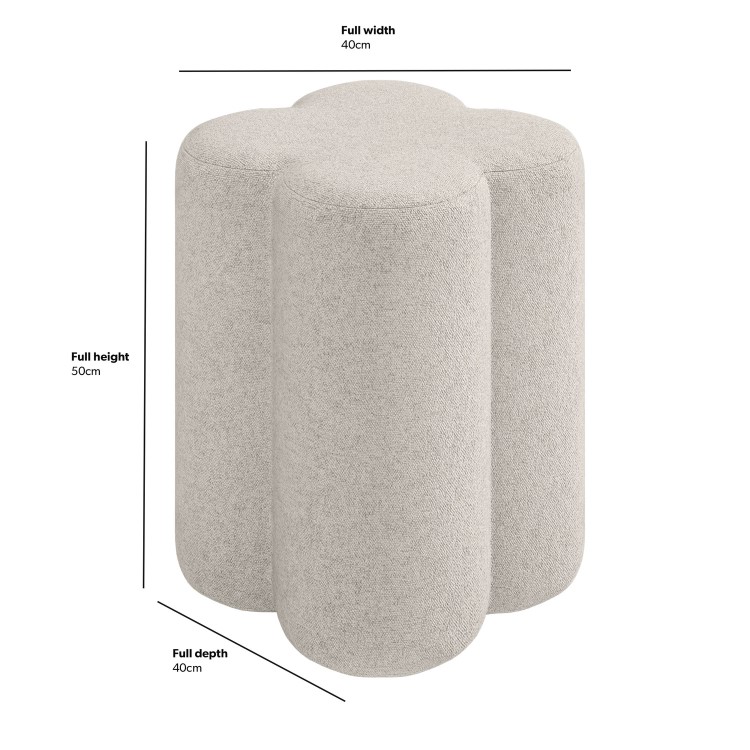 Cream Fabric Dressing Table Stool - Roma