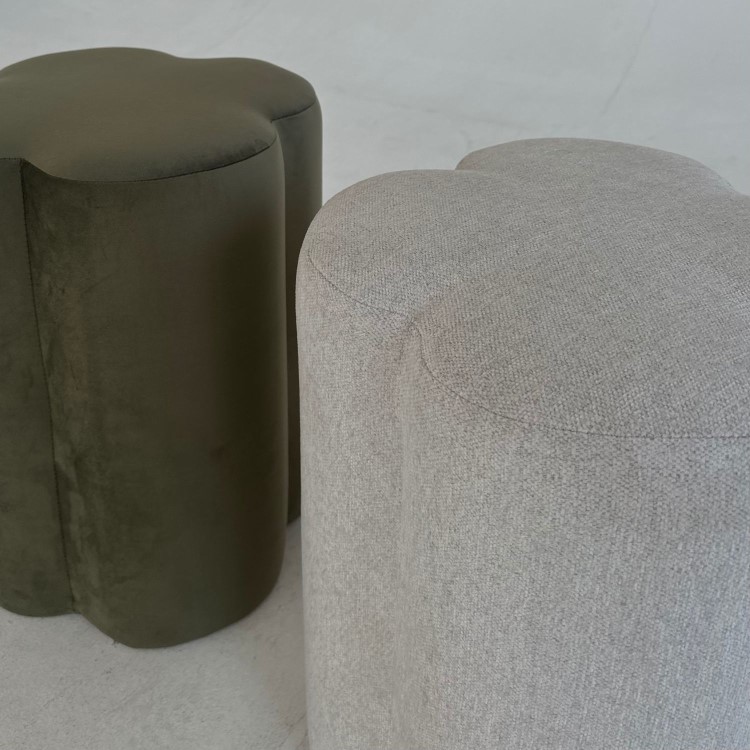 Cream Fabric Dressing Table Stool - Roma