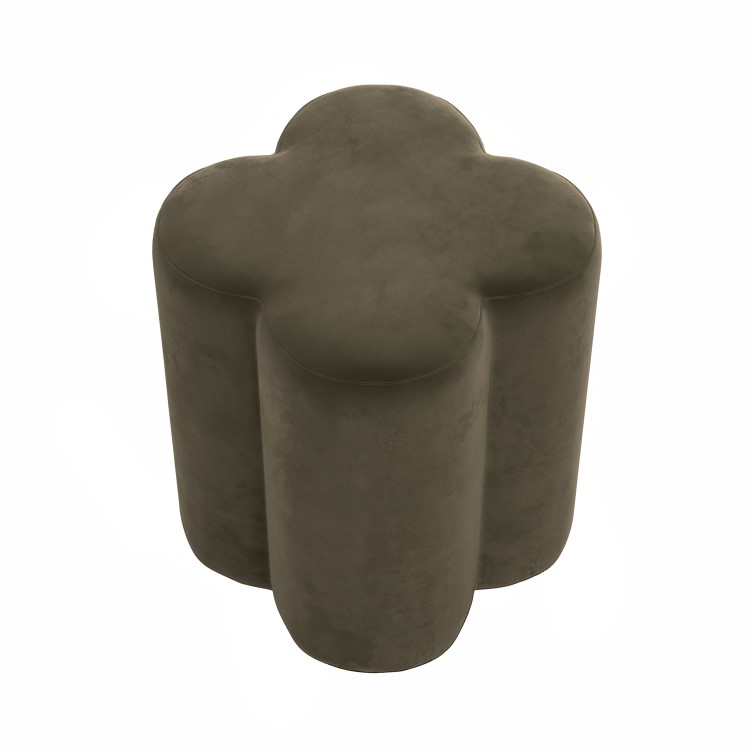 Khaki Green Velvet Dressing Table Stool - Roma