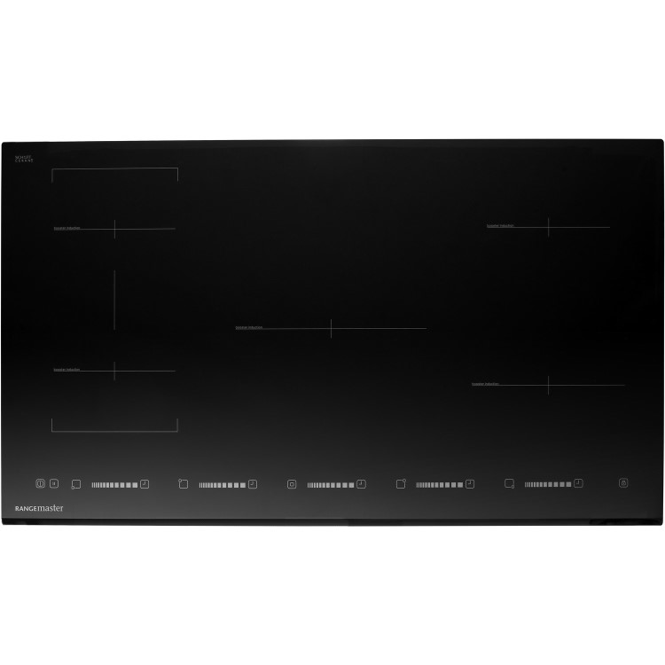 Rangemaster RMB90HPEIBLGL/ 90cm Five Zone Induction Hob - Black