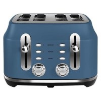 Rangemaster Classic 4 Slice Toaster – Stone Blue  Wide Slots & Variable Browning