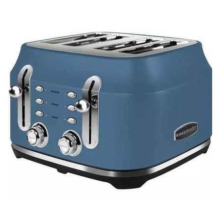 Rangemaster Classic 4 Slice Toaster – Stone Blue  Wide Slots & Variable Browning