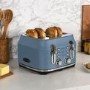 Rangemaster Classic 4 Slice Toaster – Stone Blue  Wide Slots & Variable Browning