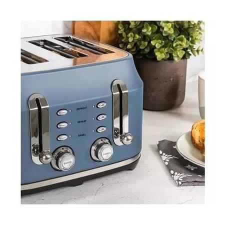 Rangemaster Classic 4 Slice Toaster – Stone Blue  Wide Slots & Variable Browning