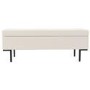 Beige Corduroy Ottoman Hallway Bench with Storage - Roman