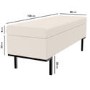 Beige Corduroy Ottoman Hallway Bench with Storage - Roman
