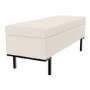 Beige Corduroy Ottoman Hallway Bench with Storage - Roman