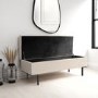 Beige Corduroy Ottoman Hallway Bench with Storage - Roman