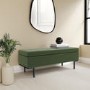 Green Corduroy Ottoman Blanket Box - Roman