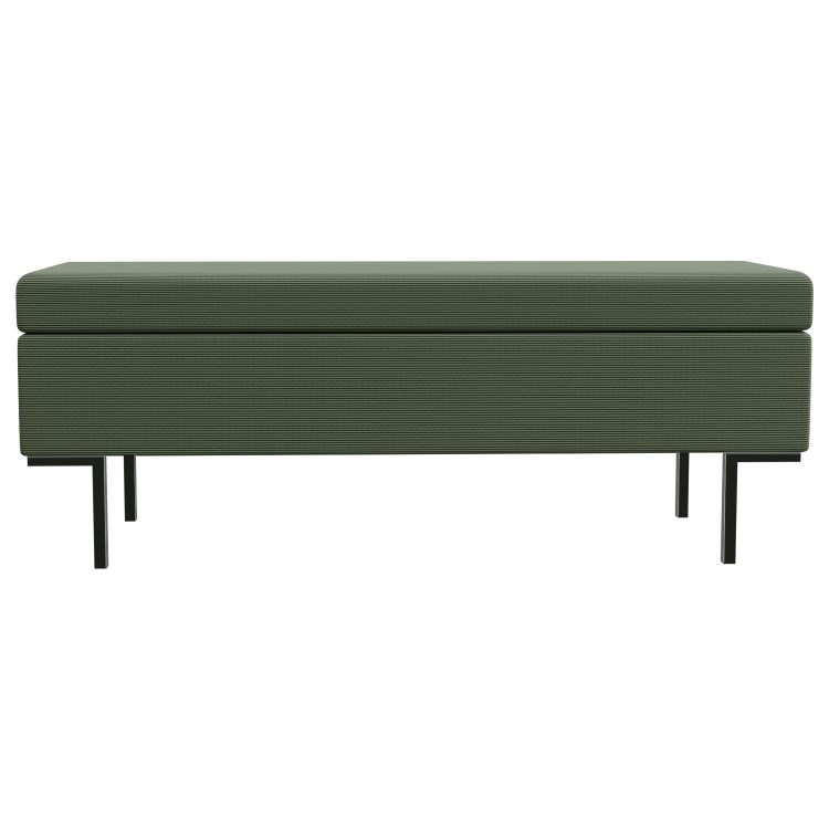 Green Corduroy Ottoman Blanket Box - Roman