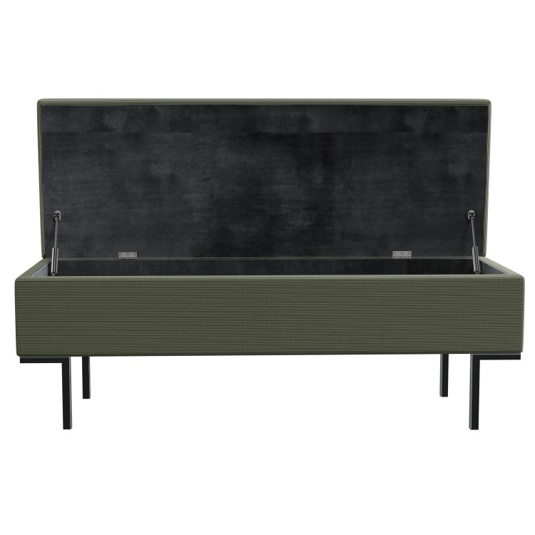 Green Corduroy Ottoman Blanket Box - Roman