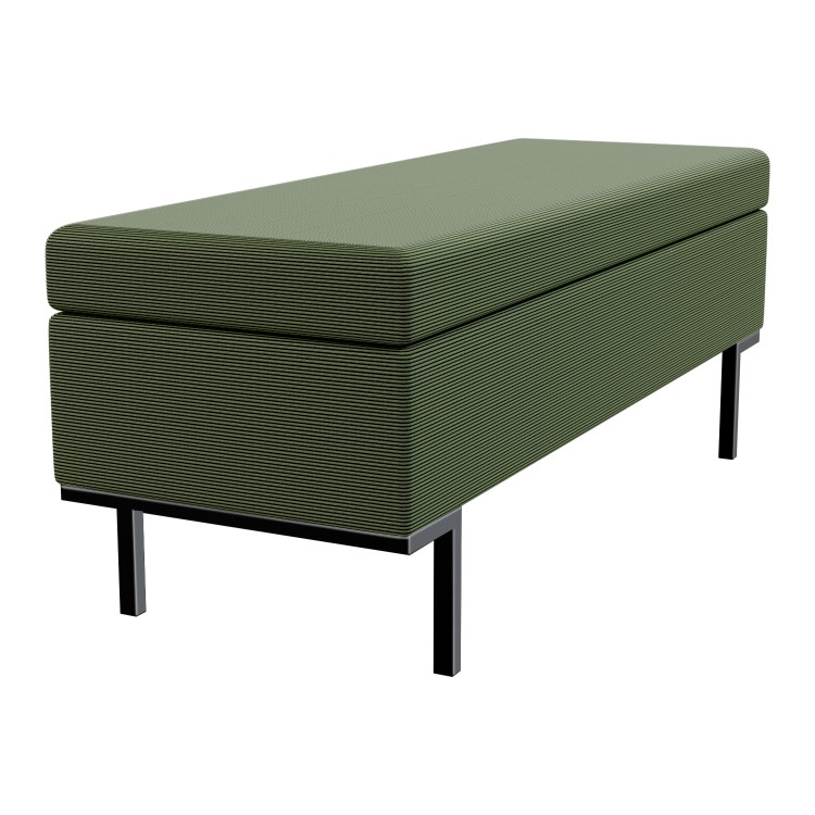 Green Corduroy Ottoman Blanket Box - Roman