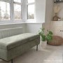 Green Corduroy Ottoman Blanket Box - Roman