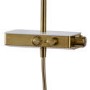 GRADE A1 - Triton Brushed Brass Push Button Thermostatic Mixer Bar Shower with Square Overhead & Handset