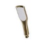 GRADE A1 - Triton Brushed Brass Push Button Thermostatic Mixer Bar Shower with Square Overhead & Handset