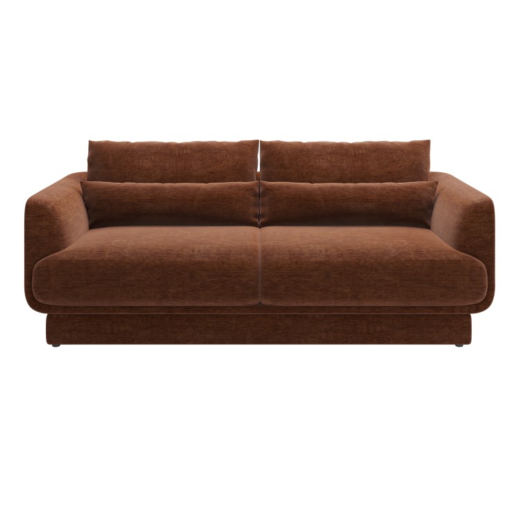 Brown Chenille 3-Seater Sofa - Ramses 