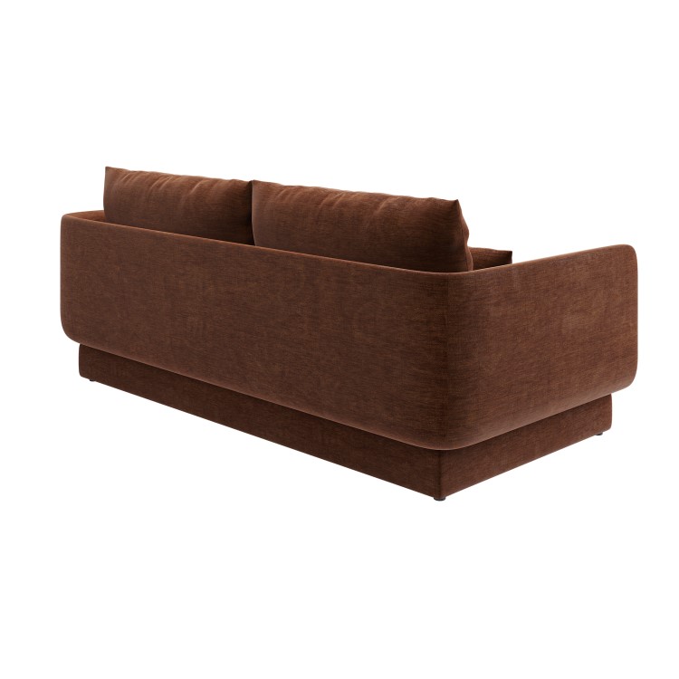 Brown Chenille 3-Seater Sofa - Ramses 