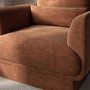 Brown Chenille Armchair with Cushion - Ramses 