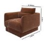 Brown Chenille Armchair with Cushion - Ramses 