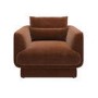 Brown Chenille Armchair with Cushion - Ramses 
