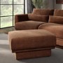 Brown Chenille Footstool - Ramses
