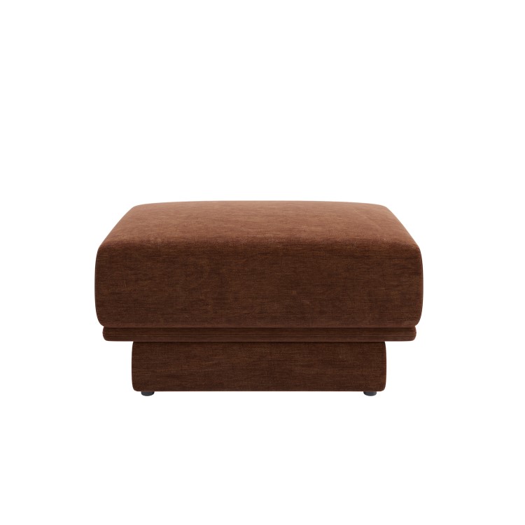 Brown Chenille Footstool - Ramses