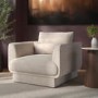Beige Chenille Armchair with Cushion - Ramses