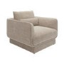 Beige Chenille Armchair with Cushion - Ramses 