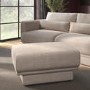 Beige Chenille Footstool - Ramses 