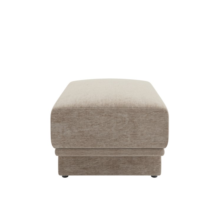 Beige Chenille Footstool - Ramses 