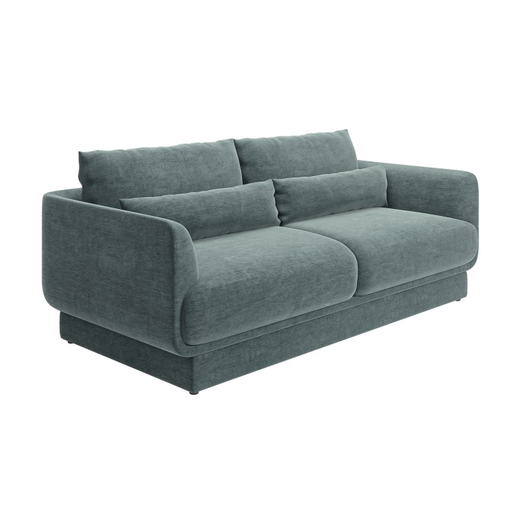 Blue Chenille 3-Seater Sofa - Ramses 