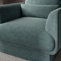Blue Chenille Armchair with Cushion - Ramses 