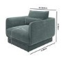 Blue Chenille Armchair with Cushion - Ramses 