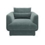 Blue Chenille Armchair with Cushion - Ramses 