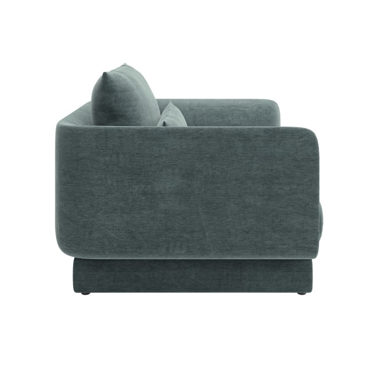 Blue Chenille Armchair with Cushion - Ramses 