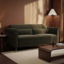 RNA001 Khaki Green Velvet 3-Seater Sofa - Ramona