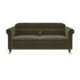 Khaki Green Velvet 3-Seater Sofa - Ramona