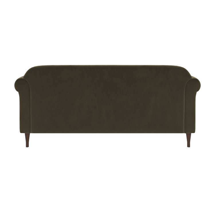 Khaki Green Velvet 3-Seater Sofa - Ramona