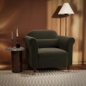RNA003 Khaki Green Velvet Armchair - Ramona