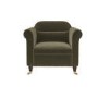 Khaki Green Velvet Armchair - Ramona