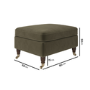 Khaki Green Velvet Footstool - Ramona