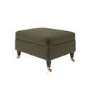 Khaki Green Velvet Footstool - Ramona