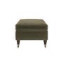 Khaki Green Velvet Footstool - Ramona