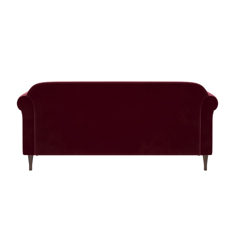 Burgundy Velvet 3-Seater Sofa - Ramona