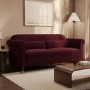 Burgundy Velvet 3-Seater Sofa - Ramona