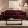 Burgundy Velvet 3-Seater Sofa - Ramona