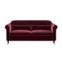 Burgundy Velvet 3-Seater Sofa - Ramona